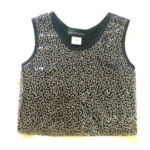 Silver Sequin Front Crop Top